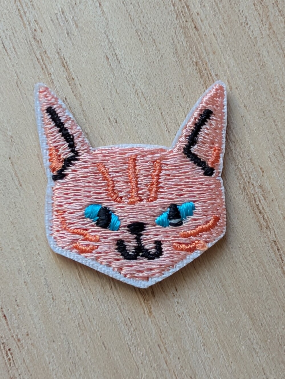 Pink Cat Embroidered Patch, Iron-on/ Sew On, Sphynx Cat New Without Tag